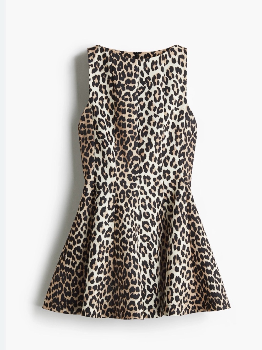 H&M Leopard Print Sleeveless Fit-and-Flare Dress - Black & Brown